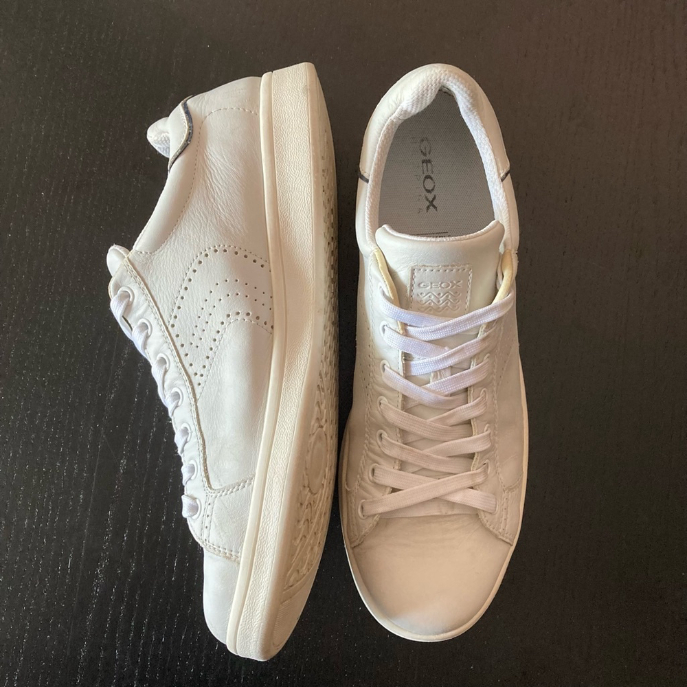 Unisex GEOX RESPIRA Leather Sneakers White Casual Shoes SIZE 12 US - Picture 13 of 14